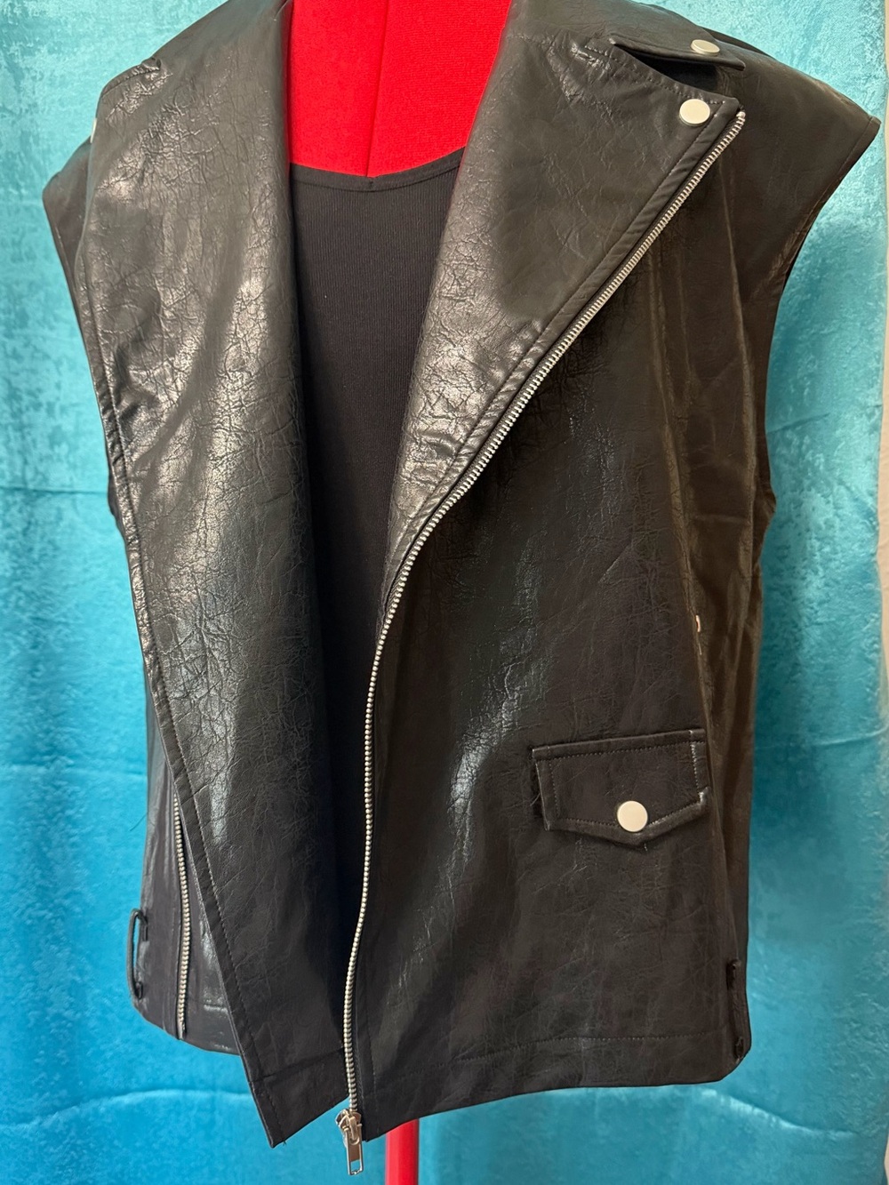 Fashion Nova Black Men's Sleeveless Biker Vest